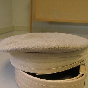 New Beige wool beret Small